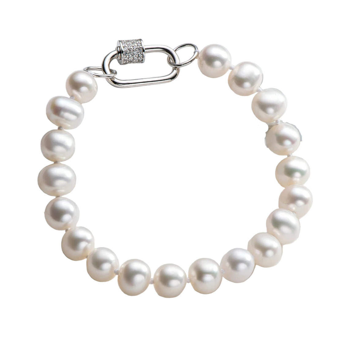 925 Silver Natural Freshwater Pearl Bracelet Women'S Daily Wear Elegant Bracelet Jewelry Anniversary Birthday Gift