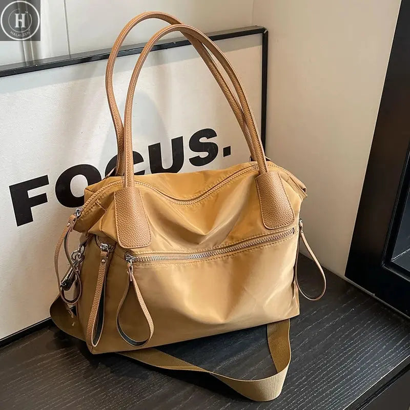 Vintage Nylon Women Shoulder Bag Large Capacity Waterproof Shoulder Bag Daily Commuting Handbag Travel Totes Bags Female Purses HALALZEN