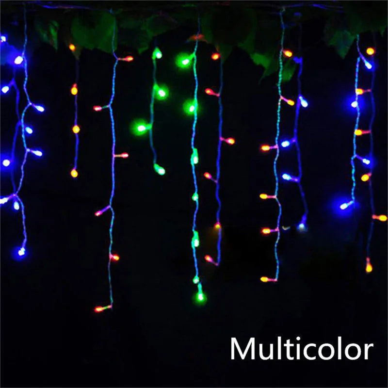 Christmas Lights Waterfall Outdoor Decoration 5M Droop 0.4-0.6m Led Lights Curtain String Lights Party Ggarden Eaves Decoration