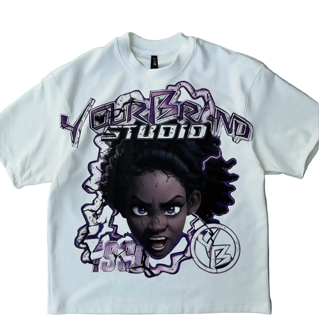 Y2k Harajuku streetwear men and women short sleeved fashion new cartoon print design shirt retro hip-hop trend oversized T-shirt