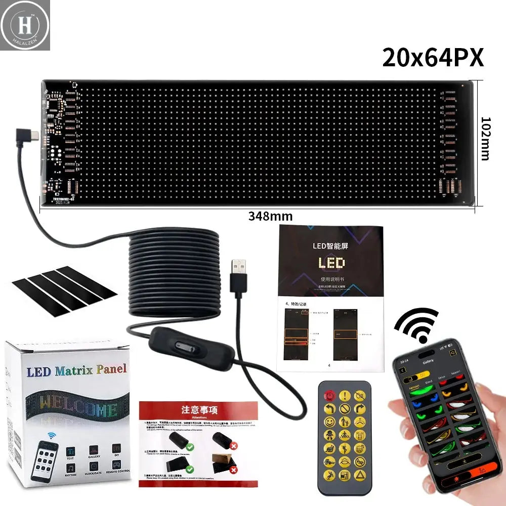 2PCS Devil Eyes Light Car Window Flexible LED Display Screen Matrix Pixel Panel Demon Dynamic Eye Light For Car Truck Windshield HALALZEN