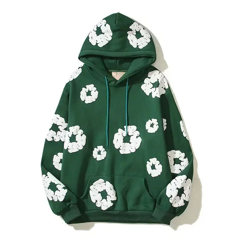 Wreath Hoodies Y2k Men Streetwear 3D Foam Cotton Women Sweatshrts Thicken Pullovers Kakazzy Hoodies Fashion Man Winter Clothes