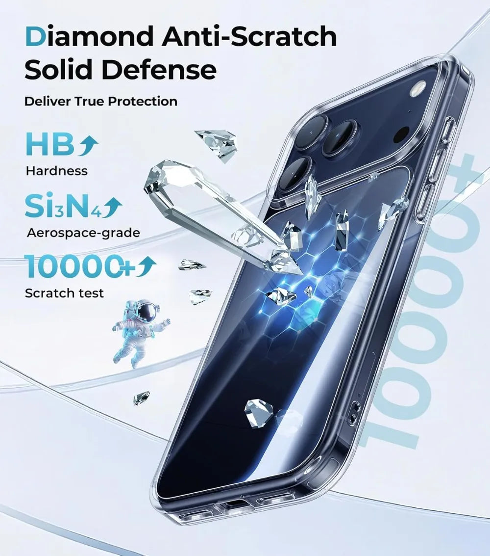 Crystal Clear Anti-Yellowing Transparent Phone Case for iPhone 17 Pro Max 17 Air 16 Pro 15 14 13 12 11 Shockproof Bumper Cover