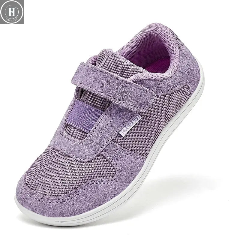 HOBIBEAR Wide Barefoot Shoes Boys Girls Artificial Leather Mesh Lightweight Breathable Sneakers Minimalist Zero Drop Shoes HALALZEN