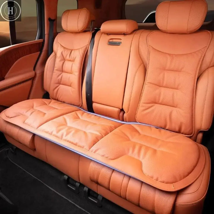 Non-slip Car Leather Cushion Soft Good Breathability Ventilated Four-season Cushion Universal Cotton Auto Seat Cushion Travel HALALZEN