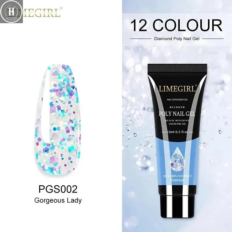 15ml Poly Extension Nail Gel For Nail Art Manicure Design 24Colors UV Varnishes Semi Permanent Builder Nail Gel Polish HALALZEN