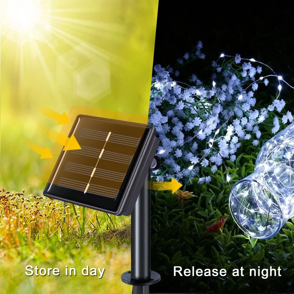 22m/12m/7m Solar Led Light Outdoor Festoon Led Lamp Solar Garden Outdoor Fairy Garland String Christmas Decor