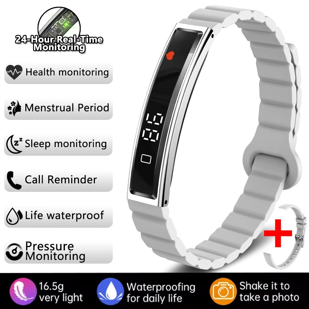 2026 New Fashion Women Smart Bracelet Sport Mode Fitness Tracker Heart Rate Health Monitoring IP68 Waterproof Smart Watch Men