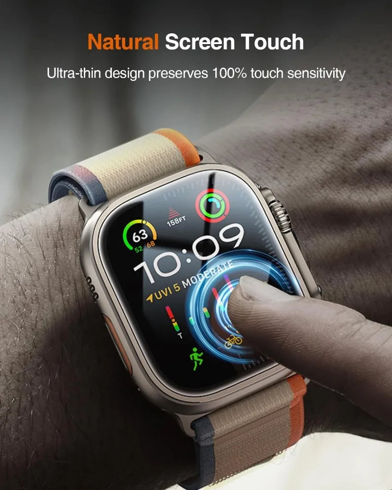 5Pcs HD Tempered Glass For Apple Watch Ultra 2 49mm Accessories Anti-Scratch Waterproof Screen Protector For iWatch Ultra 49 mm