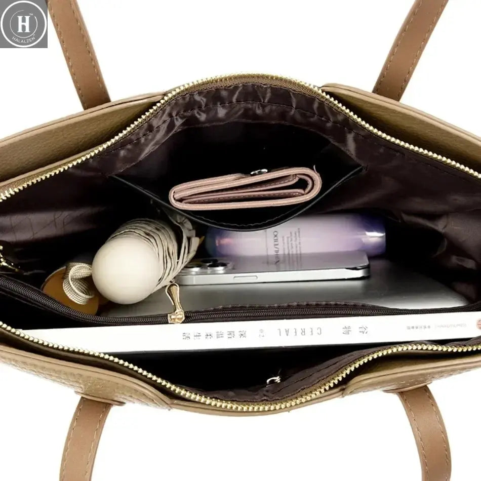 Genuine Brand Women Bags Designer High Quality Soft Leather Large Women 2024 Shoulder Bag Messenger Handbag Shopping Messenger HALALZEN