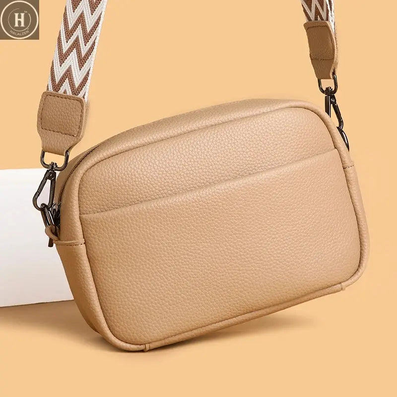 100% Genuine Leather High Quality Soft Cowhide Female Messenger Bag Sac Women Handbags Fashion Designer Brand Small Shoulder Bag HALALZEN