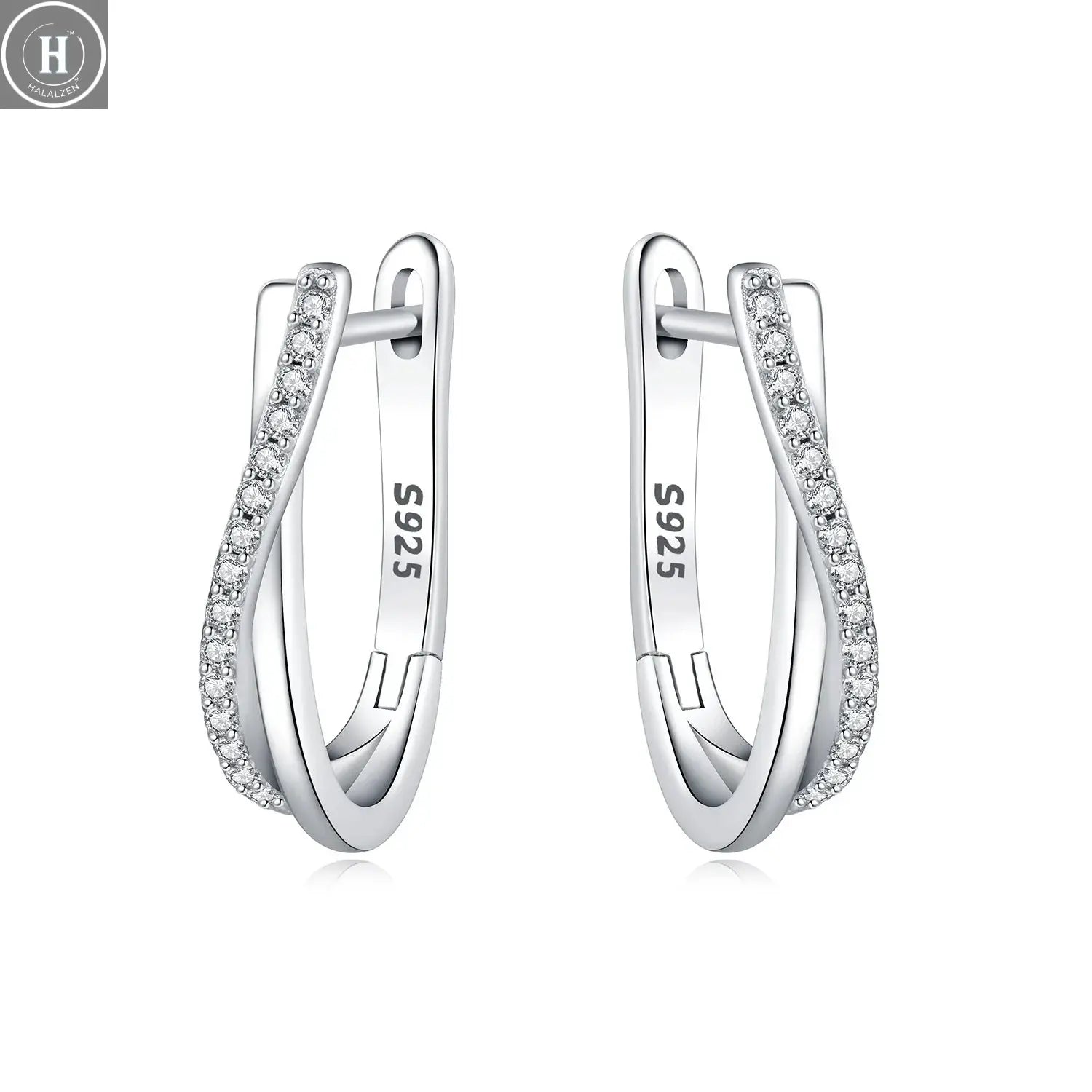 925 Sterling Silver Star Twisted Line Earrings Jewelry Versatile Hoop Earrings For Women Jewelry Fine Birthday Party Gifts HALALZEN
