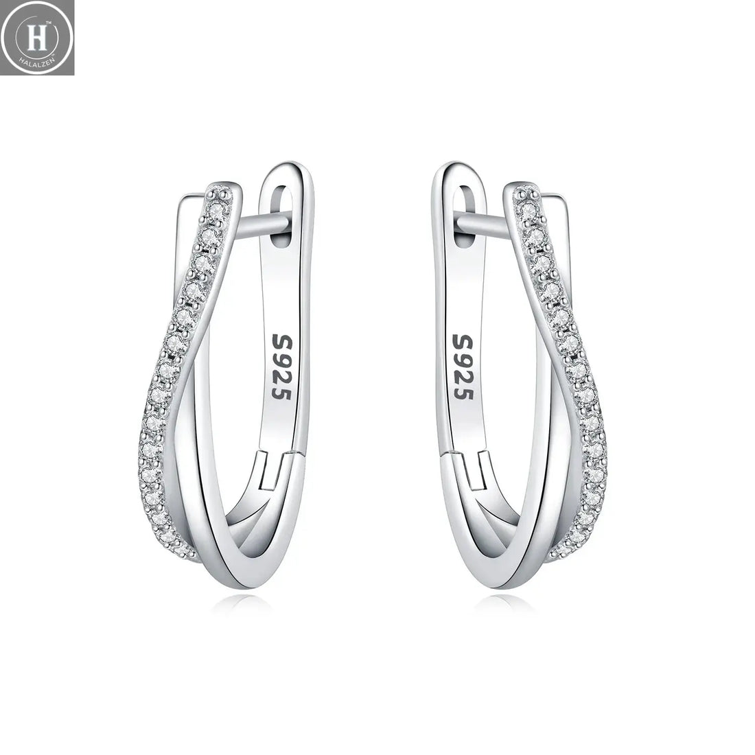 925 Sterling Silver Star Twisted Line Earrings Jewelry Versatile Hoop Earrings For Women Jewelry Fine Birthday Party Gifts HALALZEN