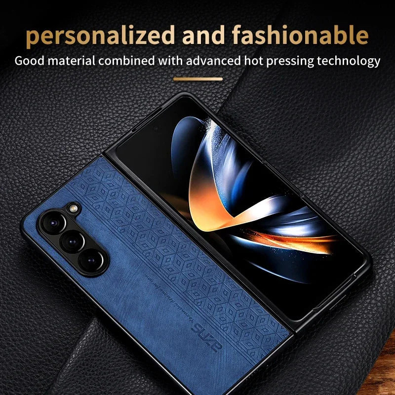 Luxury PU Leather Mobile Phone Case For Samsung Galaxy Z Fold 7 6 5 4 3 Bumper Coque Back Cover For Galaxy Z Fold 5 4 3