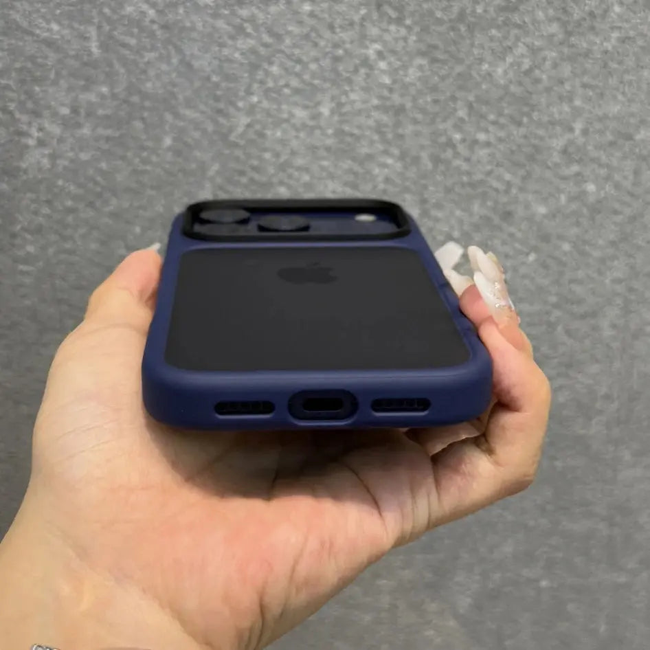 Luxury Orange Matte Transparent Phone Case For iPhone 17 Pro Max 17Pro 17 Metal Buttons Skin Feel Shockproof Protective Cover Halalzen UK