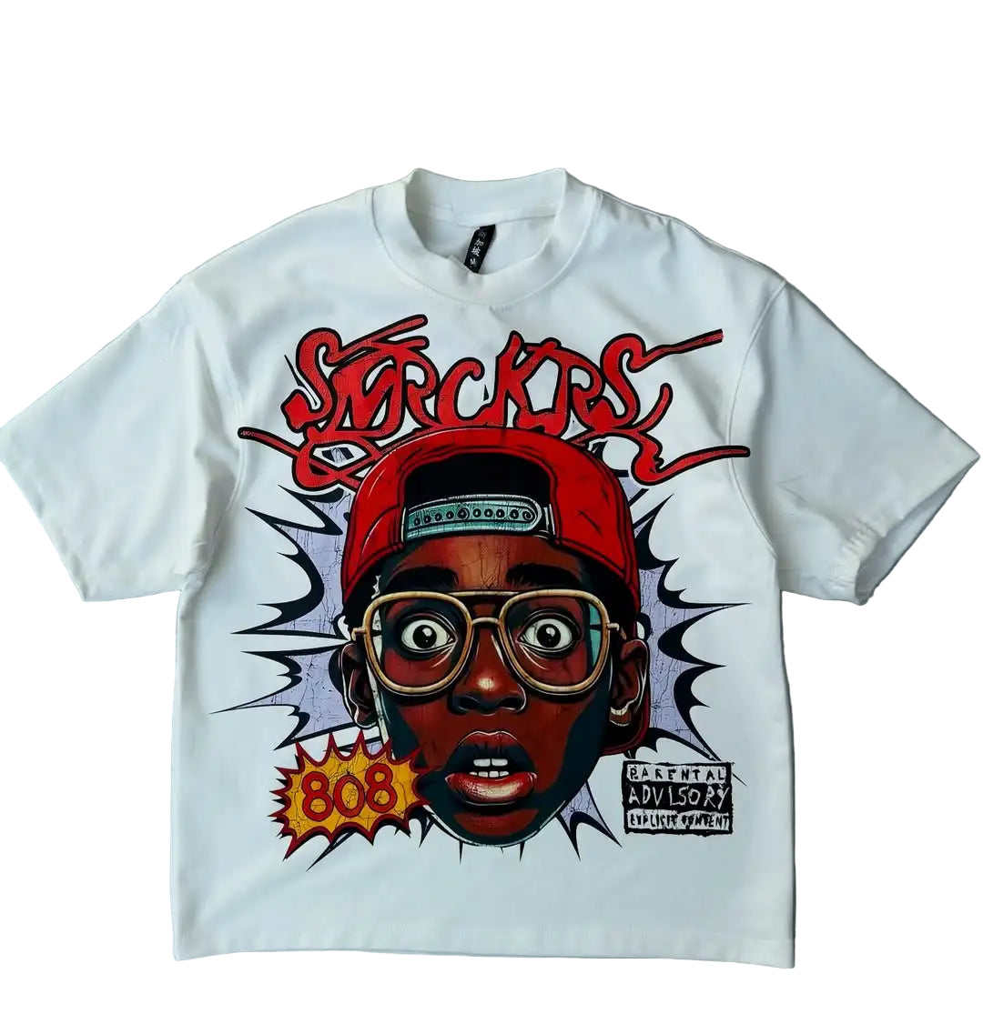 Y2k Harajuku streetwear men and women short sleeved fashion new cartoon print design shirt retro hip-hop trend oversized T-shirt