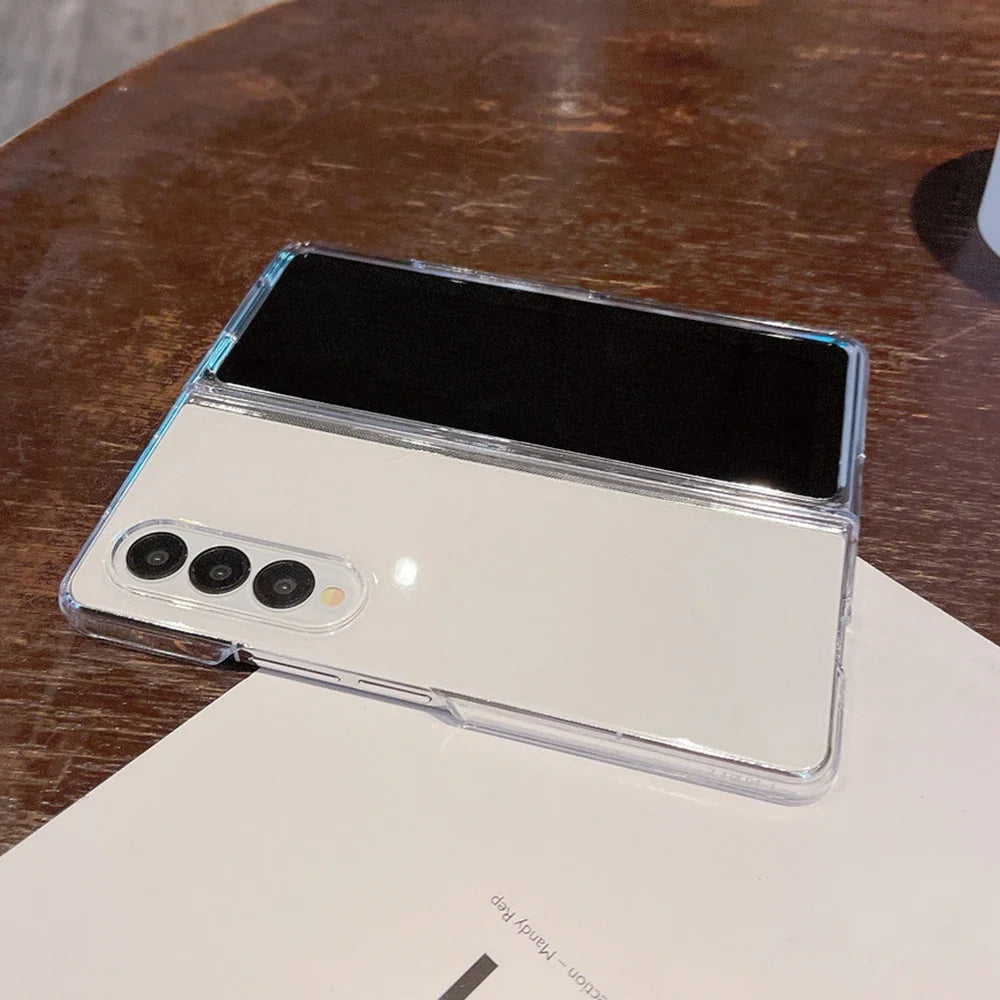 Acrylic Transparent Phone Case For Samsung Galaxy Z Fold 6 5 4 3 Fold5 ZFold5 Fold6 Fold3 Shockproof Protective Hard Back Cover
