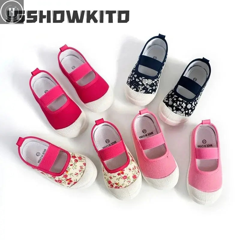 2025 New Spring Autumn Baby Girl Shoes Kids Canvas Shoes Children Casual Sneakers Candy Color Flowers For Girls Floral Prints Halalzen UK