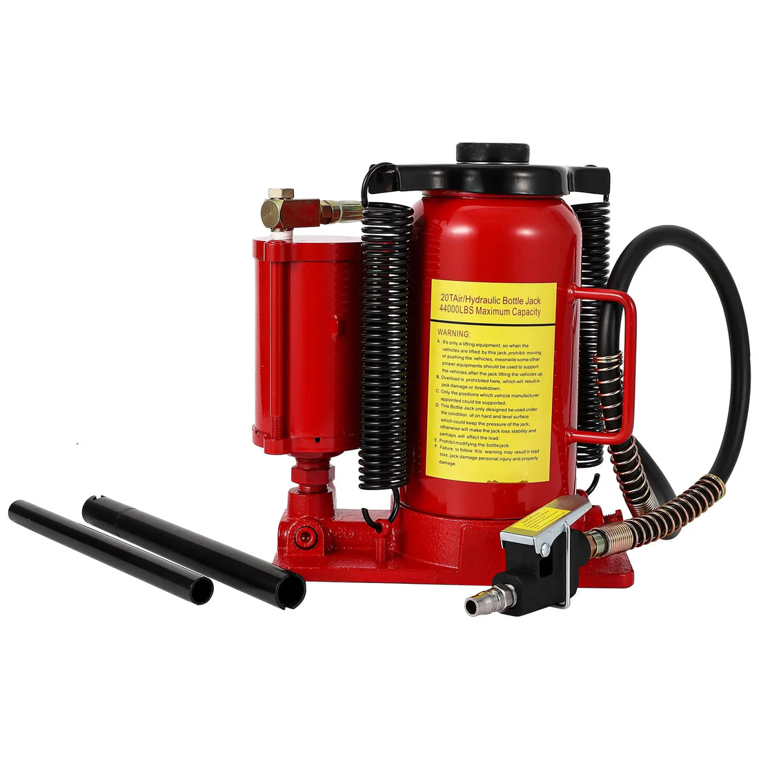 12/20Ton Air Hydraulic Bottle Jack, Pneumatic Hydraulic All Welded Bottle Jack w/Manual Hand Pump and Handle, Heavy Duty Car Pic