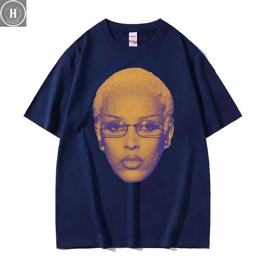 Retro Rapper Doja Cat Face Graphic Tee Shirt Men Women 90s Fashion Classic T Shirts Male Casual High Quality Cotton T-shirt Tops HALALZEN