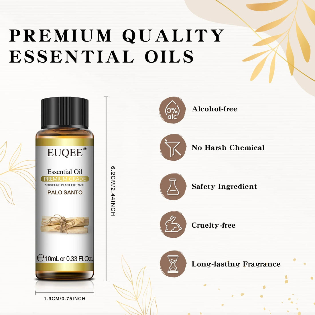 EUQEE 10ml Palo Santo Plant Essential Oil with Dropper Blue Tansy Cardamom Wintergreen Fennel Lavender  Vanilla Oil For Diffuser HALALZEN