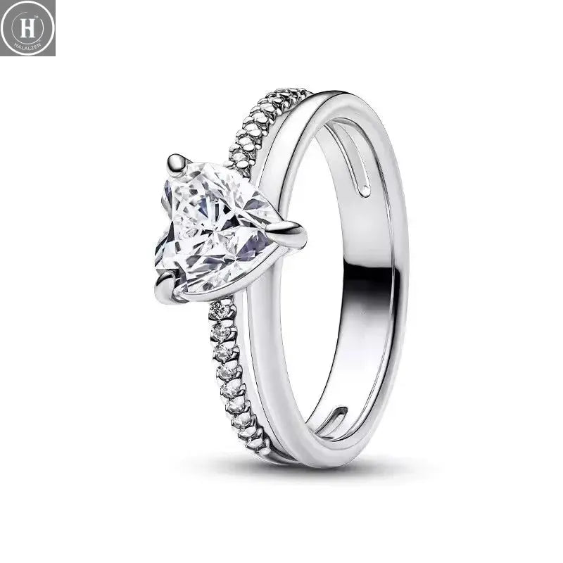 Hot Sale 925 Silver Rings Love Arrow Bow Lotus Heart For Mother Original Silver 925 Wedding Valentine's Day Ring Trinkets HALALZEN