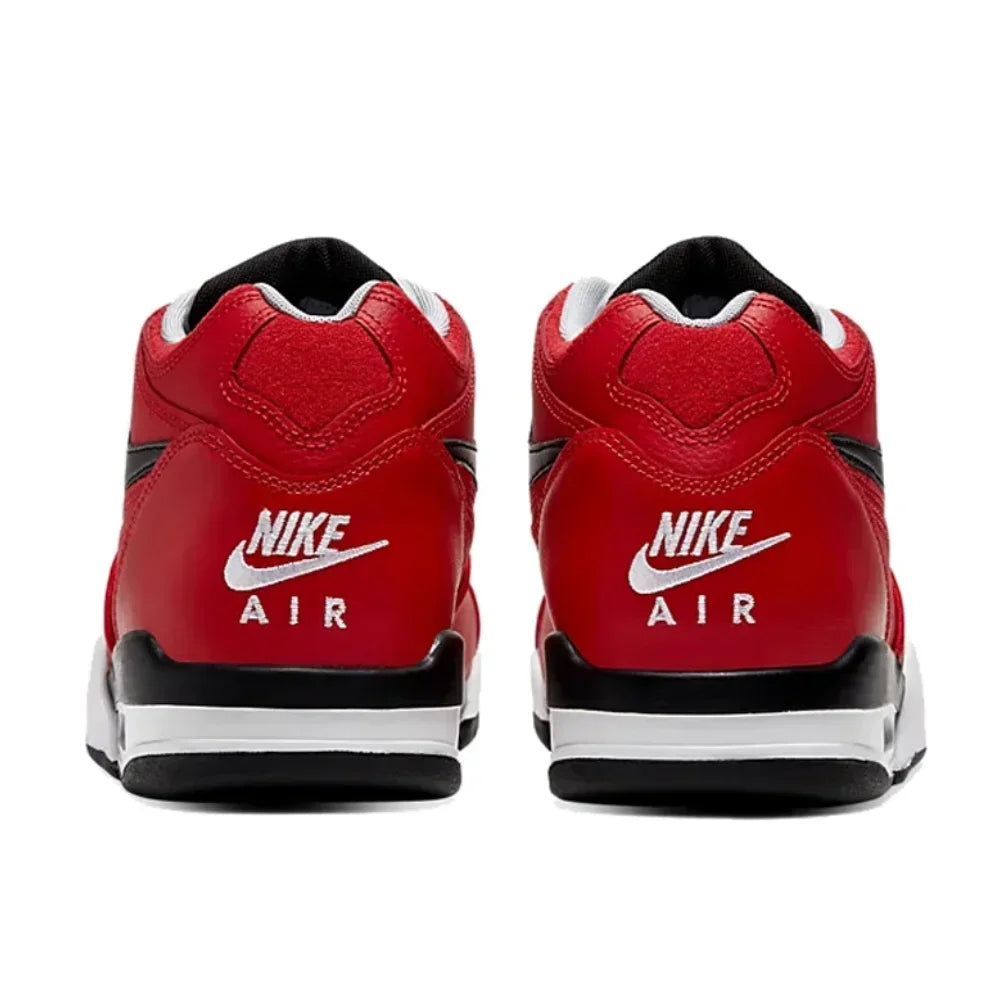 NIKE Original Flight Legacy comfortable and versatile men's mid-top retro basketball shoes red and white