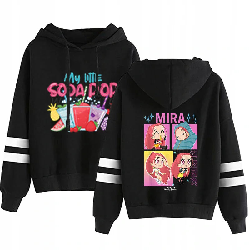 Kpop Demon Hunters Fashion Hoodie Long Sleeve Double Bar Trendy Streetwear