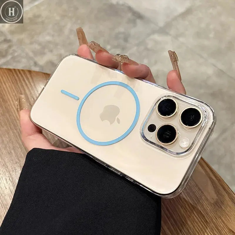 Luxury Magnetic Wireless Charge For Magsafe Case for iPhone 16 15 14 13 12 11 Pro XR XS Max 7 8 Plus Transparent Case Back Cover Halalzen UK