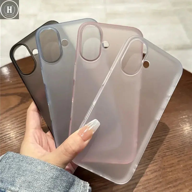 Translucent Matte Hard Plastics PC Phone Case For iPhone 17 16 15 14 13 12 Pro Max Plus Clear Shockproof Full Protective Cover Halalzen UK