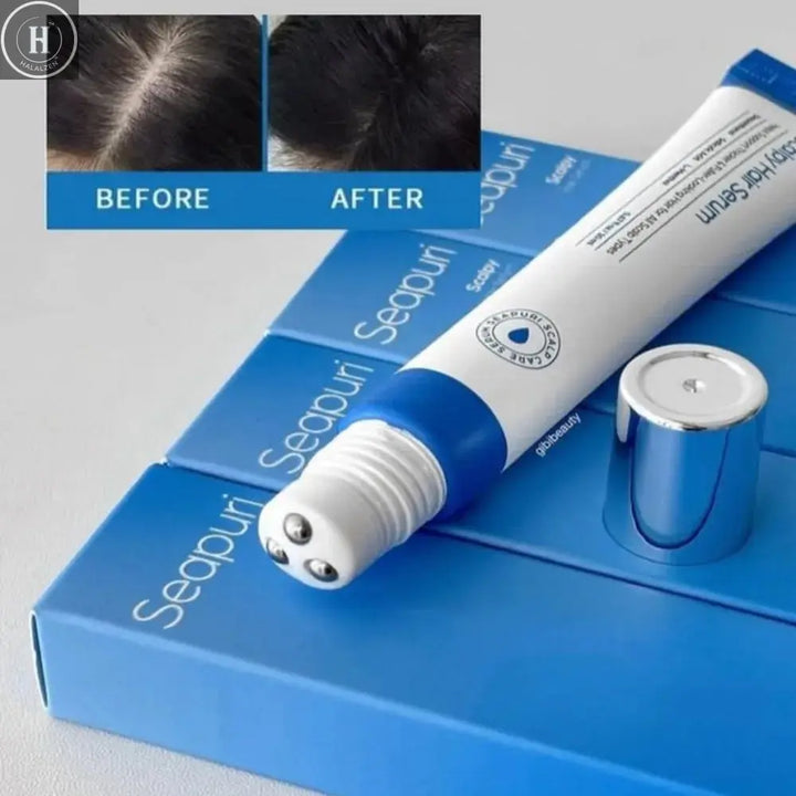 Seapuri Scalphy Hair Essence Rollerball Nourishing Anti-Frizz Hair Serum  Refreshing Strengthening Hair Essence Scalp Treatment HALALZEN