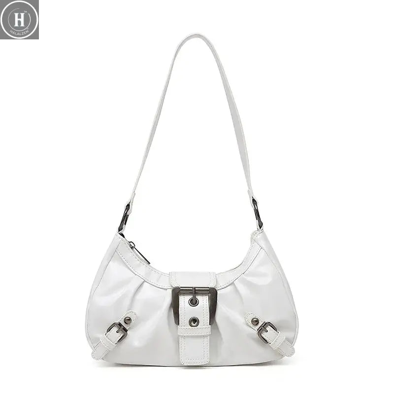 Y2K Retro Pleated Hobo Shoulder Bag for Women Hot Selling Maillard Style Underarm Bag Clutch Handbags for Travel Work Shopping HALALZEN