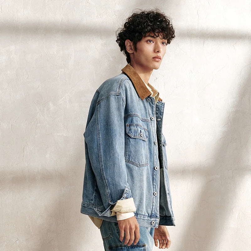 Semir Jacket Men Retro Loose Trendy Denim Jacket 2024 Autumn New