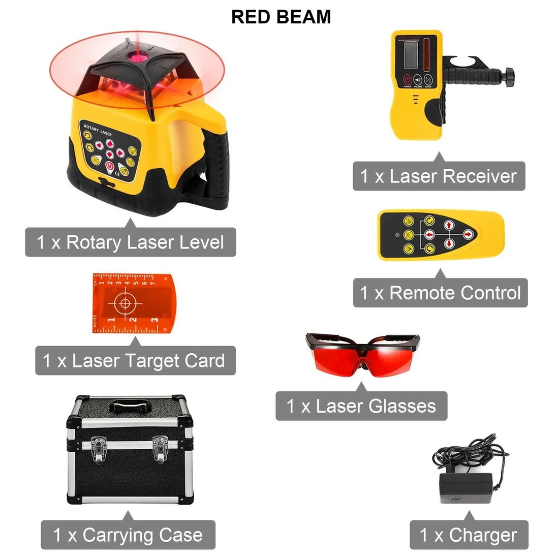 Automatic Rotary Laser Level 600m Red Green Self-Leveling Professional Powerful Vertical Horizontal Scanning Measurement Tools
