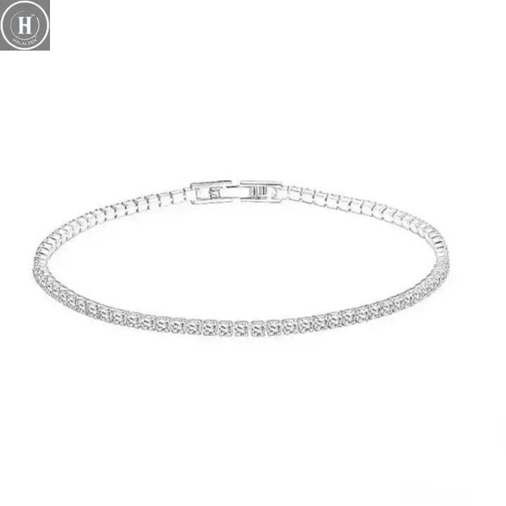 925 Sterling Silver Bracelet 16CM To 19CM Tennis Bracelet 2.5MM Zirconia Anniversary Gift HALALZEN