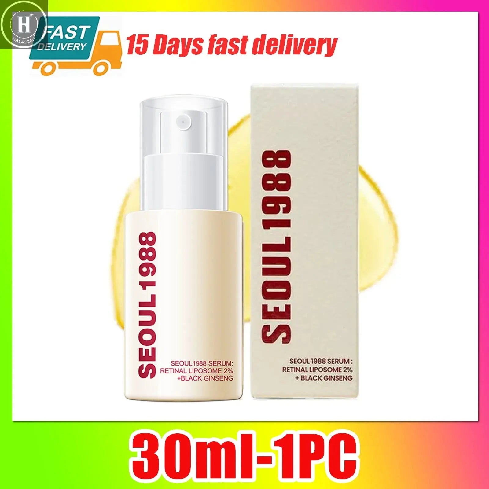 1/2/3PCS Korean SEOUL 1988 Retinol Face Serum Fade Fine Wrinkle Moisturizing Whitening Remove Spot Shrink Pores Beauty Skin Care HALALZEN