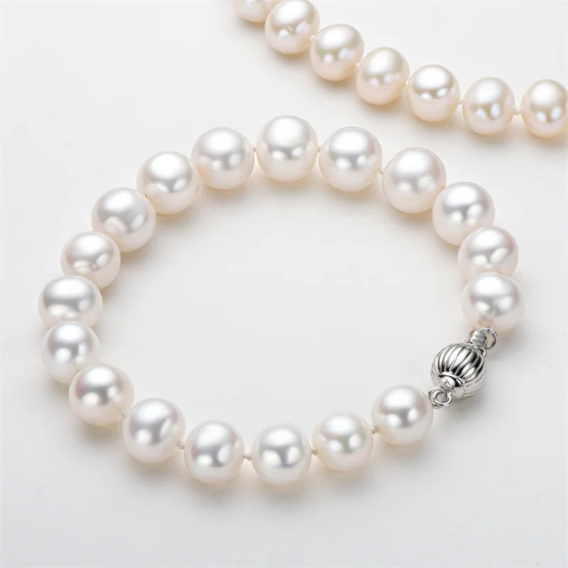 925 Silver Natural Freshwater Pearl Bracelet Women'S Daily Wear Elegant Bracelet Jewelry Anniversary Birthday Gift