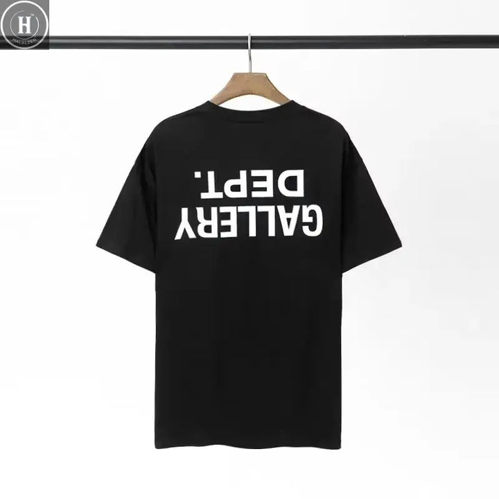 GALLERY DEPT Inspired Reverse Print T-Shirt 100% Cotton Oversized Streetwear Tee Men Women Vintage Distressed Graphic Top HALALZEN