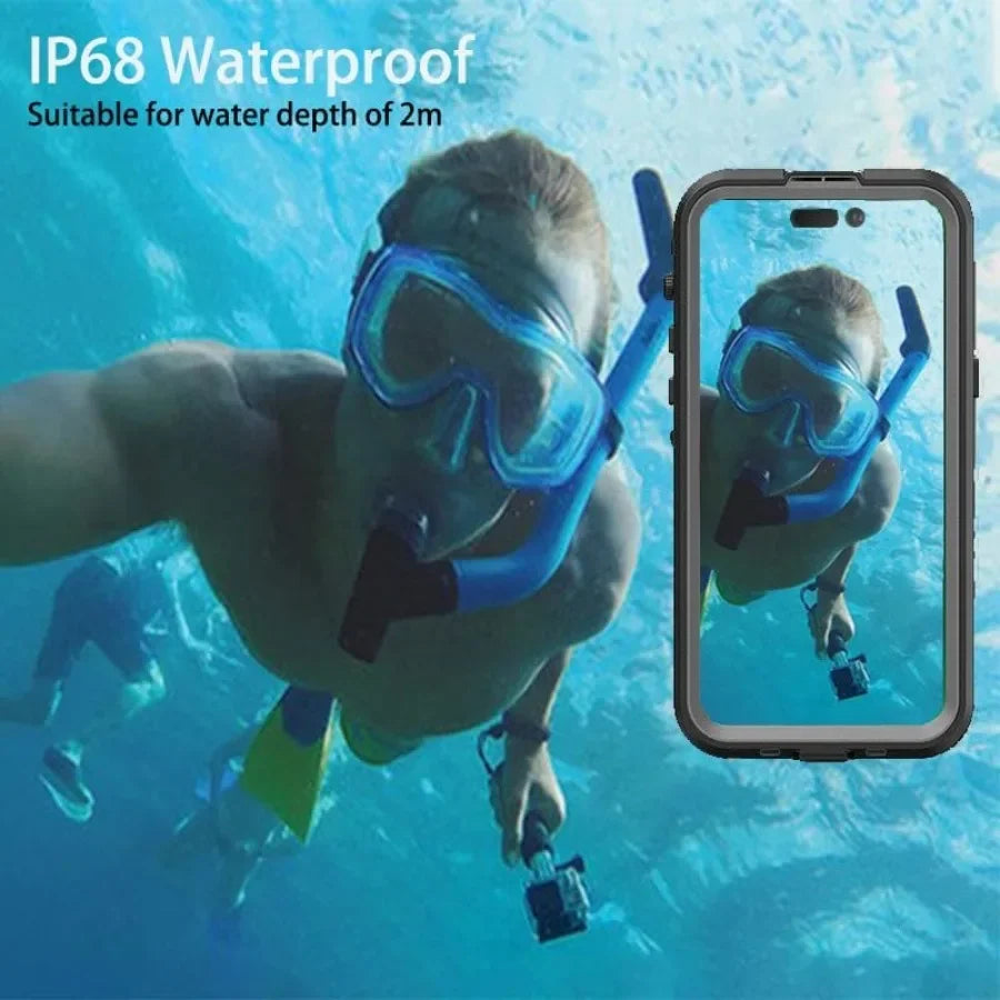 IP68 Waterproof Phone Case For iPhone 16 15 Plus 14 13 Pro Max Snowproof Dustproof Shockproof Shell Underwater Protection Cover