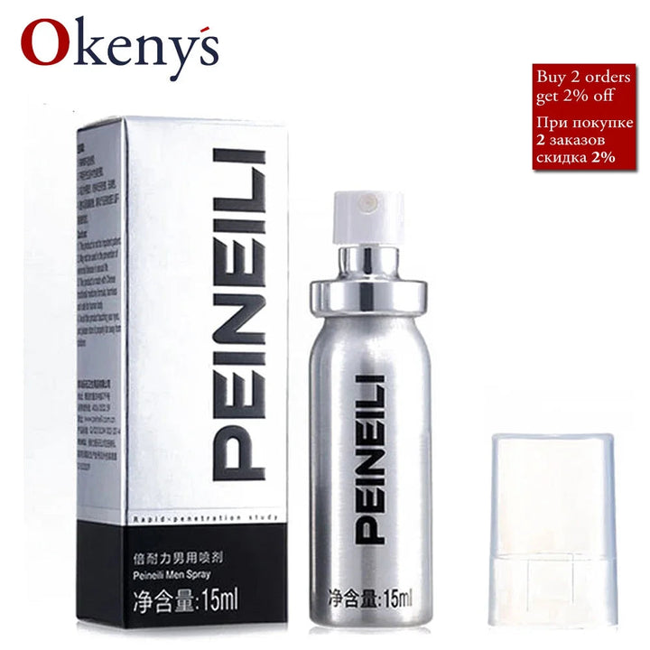 PEINEILI Male Delay Spray Sex Oil 60 Minutes Long Delay Ejaculation Big Dick Essential Oil for Men Body Health Spray Massage +18 HALALZEN