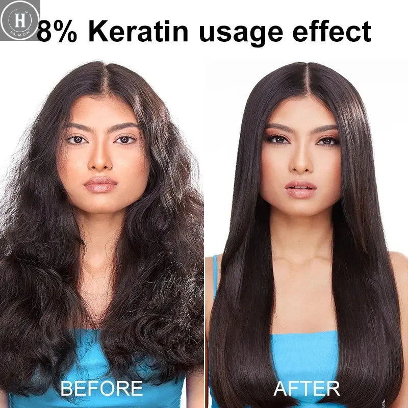 PURC 8% Keratin Smoothing Treatment Frizzy Removal Brazilian Keratin Curly Hair Care Products Salon Professional 1000ml HALALZEN