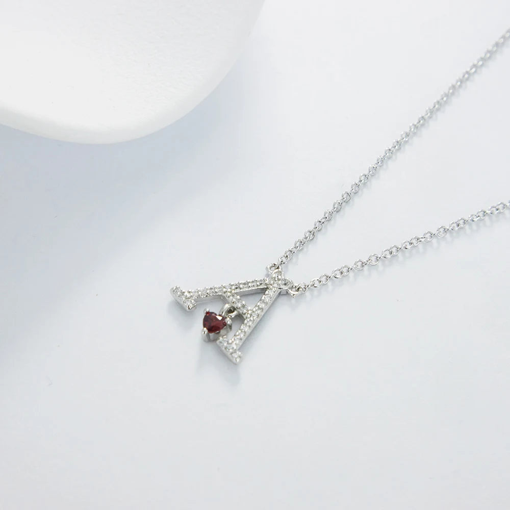 925 Silver Earrings Poker Red Heart A Necklace Ring Earrings Jewelry Suitable for Women Valentine's Day New Year Gifts