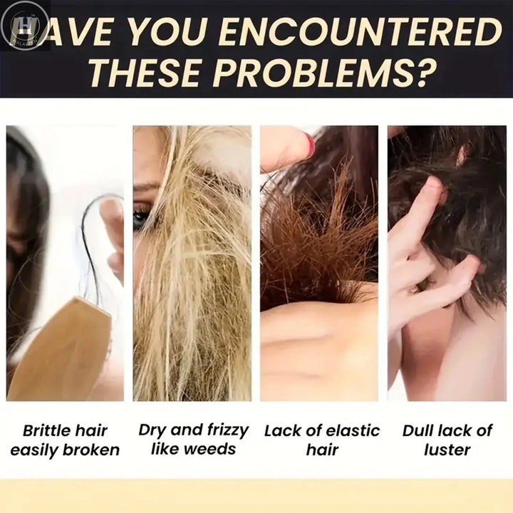 Keratin Leave-In Conditioner with Biotin & Collagen - Repairs Damaged Hair for Deep Moisture, Softness & Shine, Hair Treatment. HALALZEN