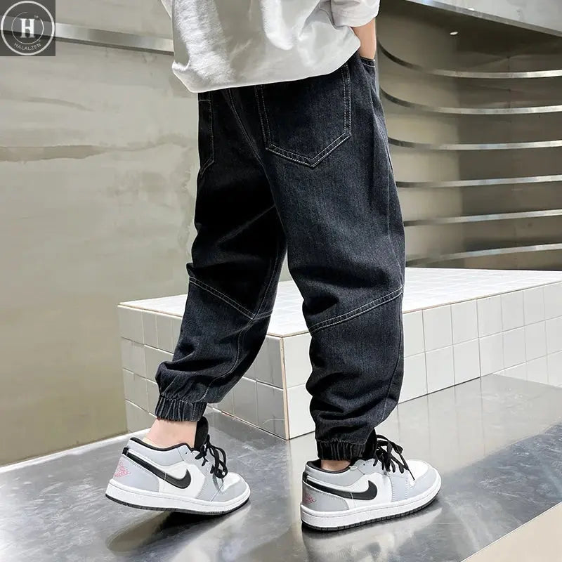 Big Boy Jeans Casual Fashion Cool Children's Pants Boys' Baggy Summer Clothing Teenagers Comfortable Fit Kids' Fashion HALALZEN