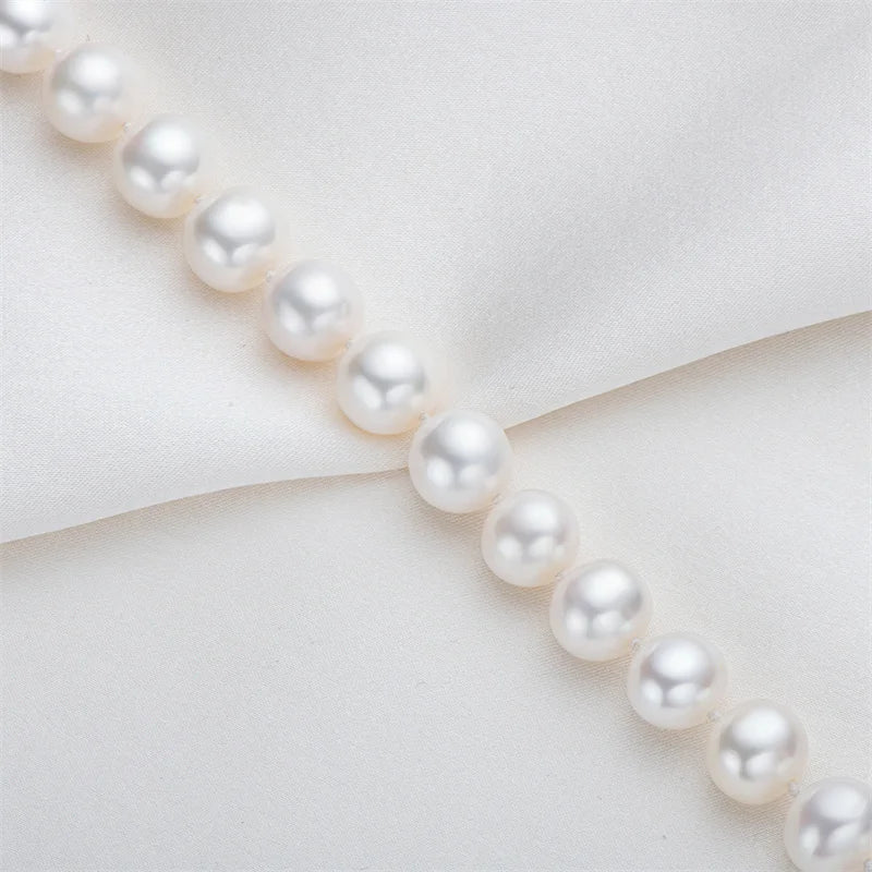 925 Silver Natural Freshwater Pearl Bracelet Women'S Daily Wear Elegant Bracelet Jewelry Anniversary Birthday Gift