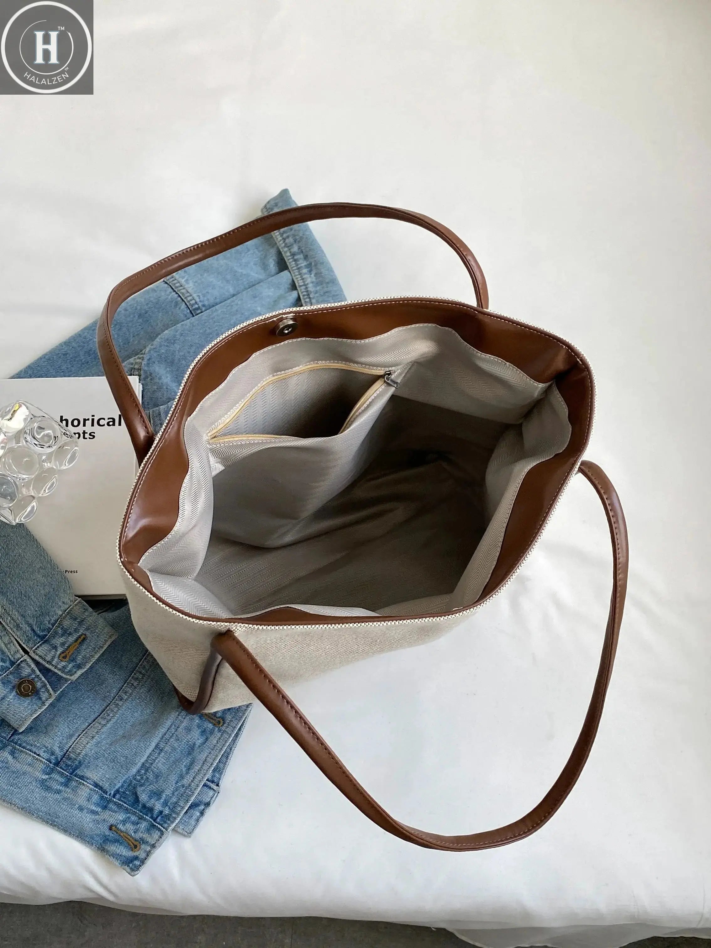 1 Piece Ladies Large Capacity Shoulder Tote Bag fashion Commuter Women's Bag Suitable for Mommy Daily HALALZEN