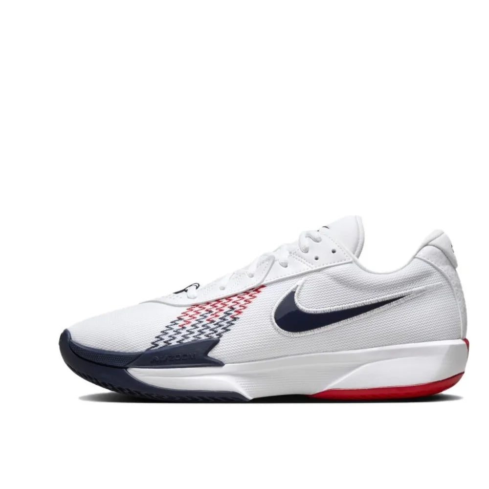 Nike Air Zoom G.T. Cut Academy Men's Low Top Basketball Shoes Comfortable Shock Absorbing Athletic Shoes Gray and White Colorway