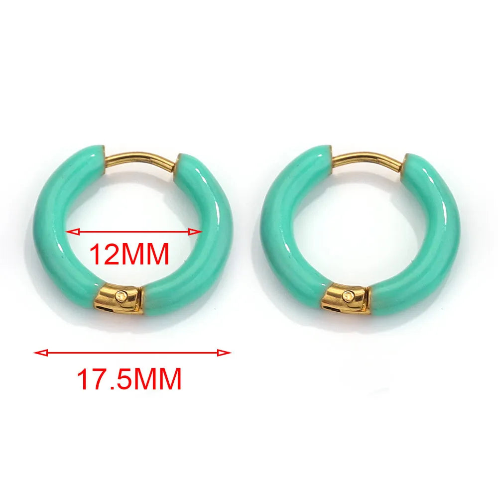 6pcs Stainless Steel Hoop Earrings Women Earrings Men Punk Hiphop Bijoux Gift Fashion Plated 18K Gold Jewelry Piercing Accessory