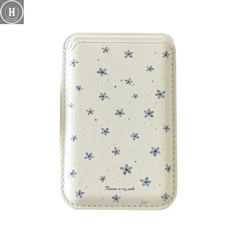 Korean Ins Flower Magnetic Stand Phone Case For iPhone 16 Pro 15 14 13 Pro Max Cover with Magsafe Card Holder Cute Cases Funda Halalzen UK