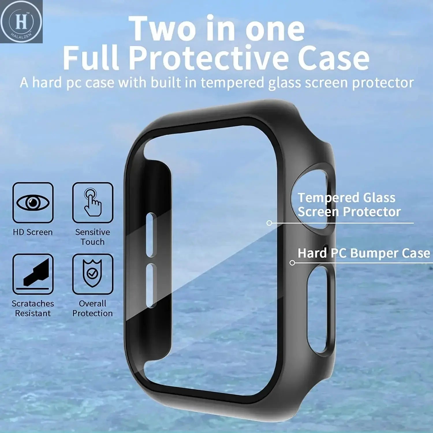 Tempered Glass+Cover For Apple Watch 11 10 9 8 7 46mm 42mm PC Bumper Screen Protector Case iWatch Series 7 6 5 4 SE3 44 40 45mm HALALZEN